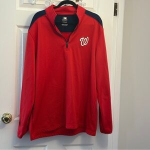 Washington Nats Men's 2x Red MLB Quarter-Zip Sweater